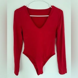 Women's V Neck Long Sleeve Bodysuit
